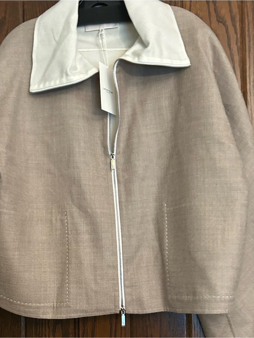 Lafayette 148 New York Wool/Silk Jacket in Hickory Melange/ Cloud - Picture 10 of 10